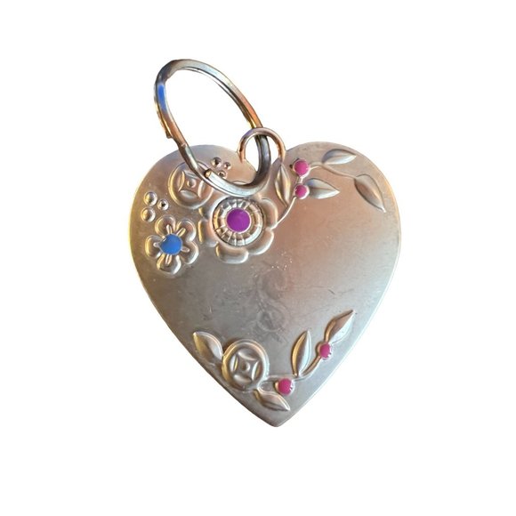 Heart Silver Keychain Set Of 3 Breast Cancer Hallmark Beaded - Picture 3 of 11